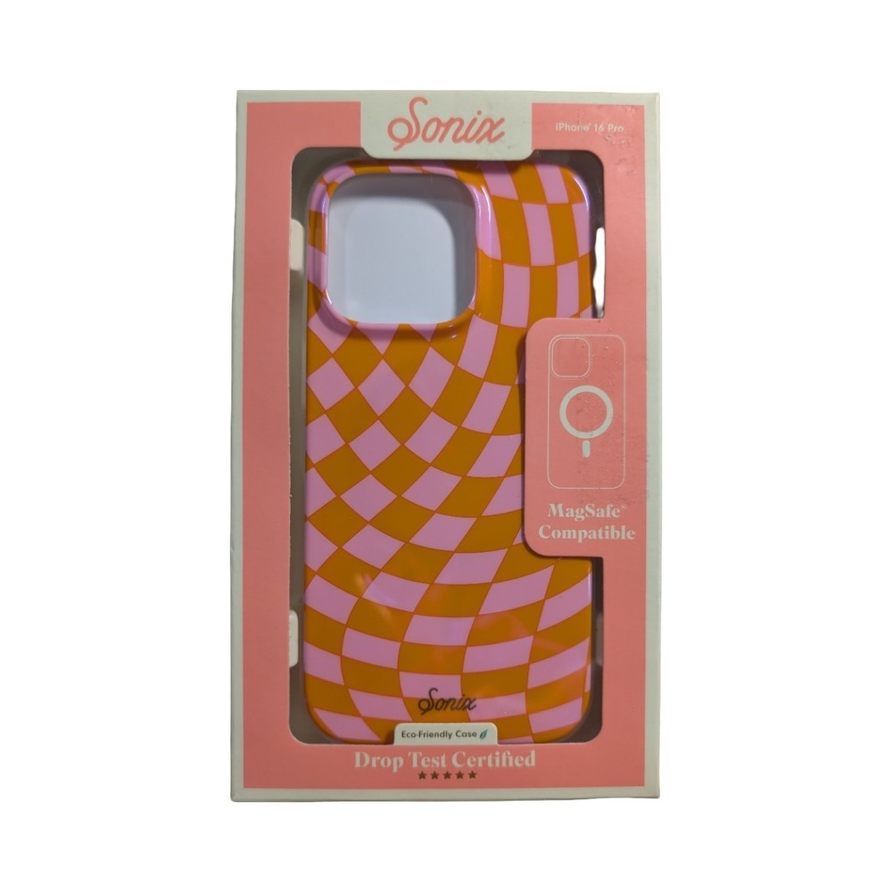 E4-O Sonix Case for iPhone‎ 16 Pro - with MagSafe - Checkmate Pink/Orange